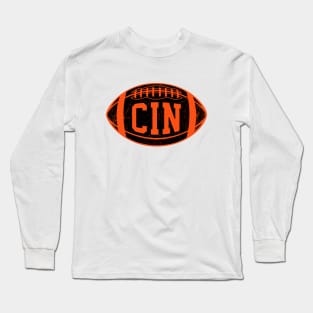 CIN Retro Football - White Long Sleeve T-Shirt